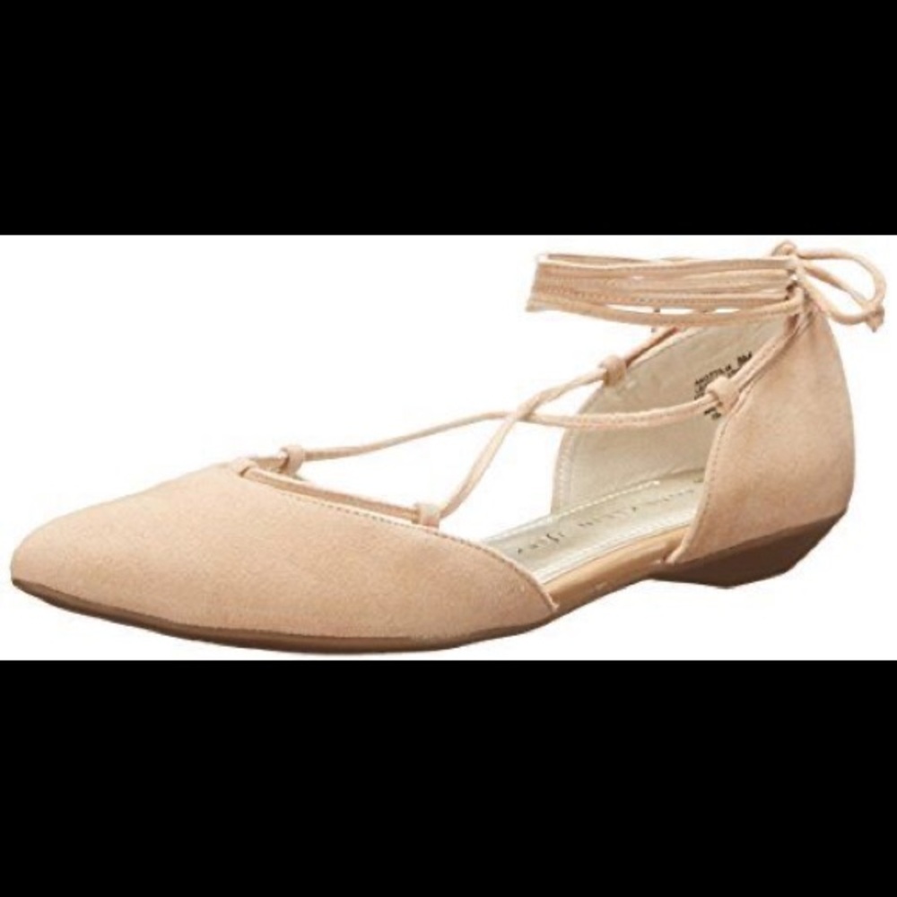Anne Klein Lace Up Pointed Toe Flats